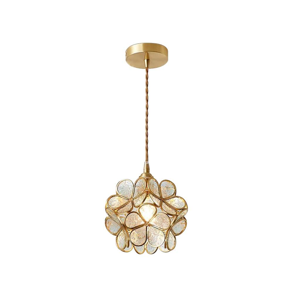 Glass Pendant Light with Petal Design-Lighting > Pendant Lights-casanuva-20cmxH20cm-Transparent A-casanuva