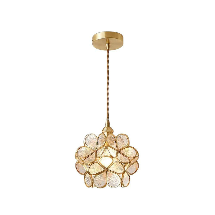 Glass Pendant Light with Petal Design-Lighting > Pendant Lights-casanuva-20cmxH20cm-Transparent B-casanuva