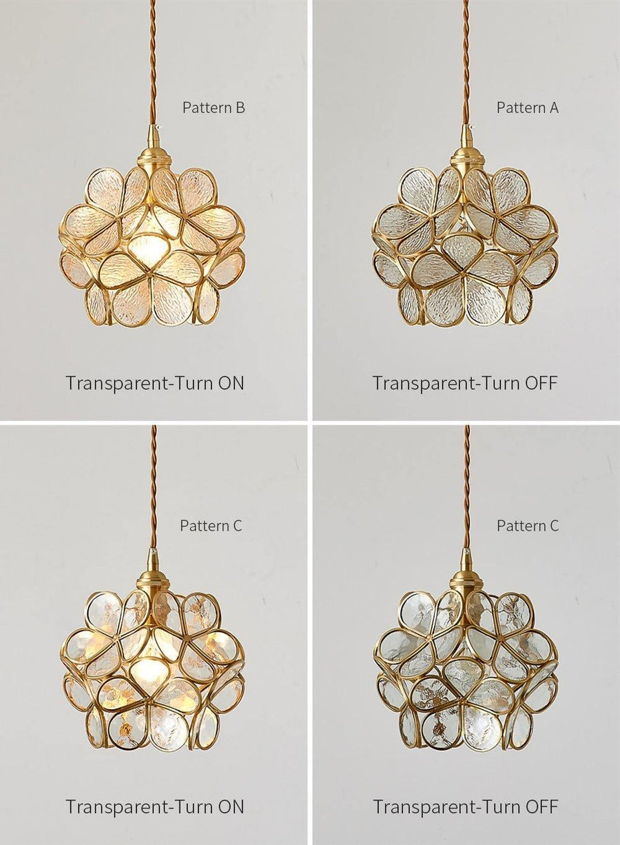 Glass Pendant Light with Petal Design-Lighting > Pendant Lights-casanuva-casanuva