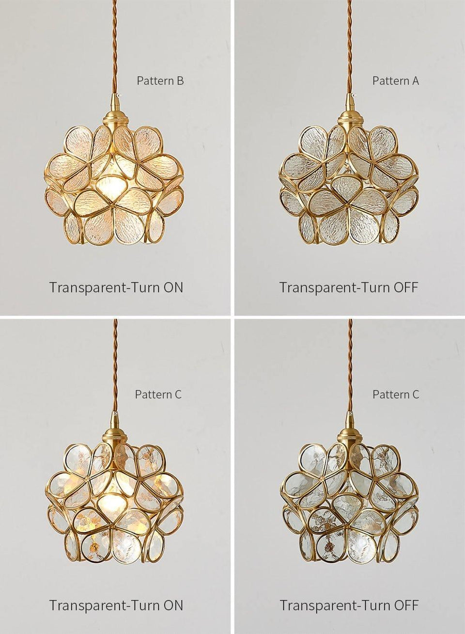 Glass Pendant Light with Petal Design-Lighting > Pendant Lights-casanuva-casanuva