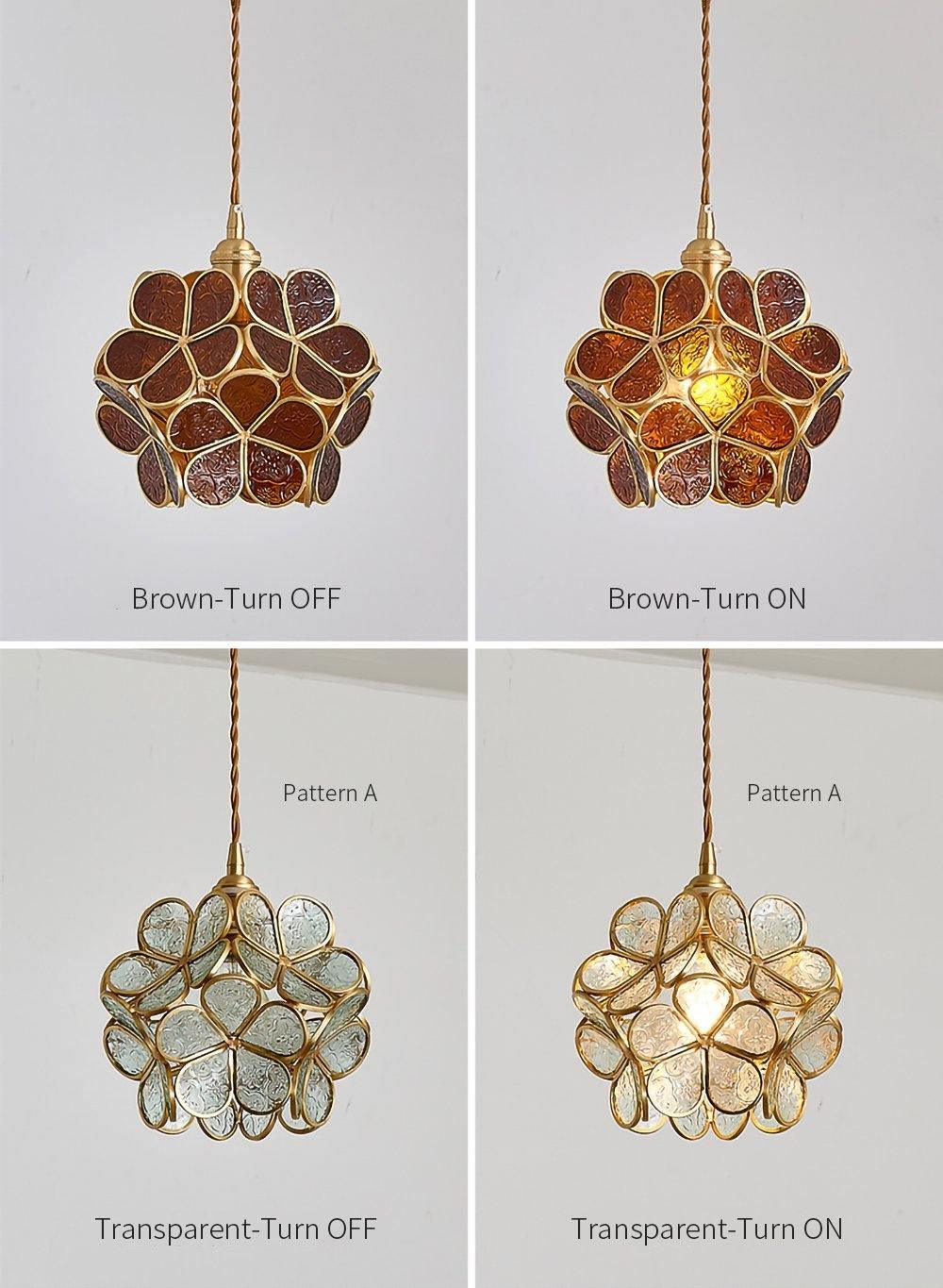 Glass Pendant Light with Petal Design-Lighting > Pendant Lights-casanuva-casanuva