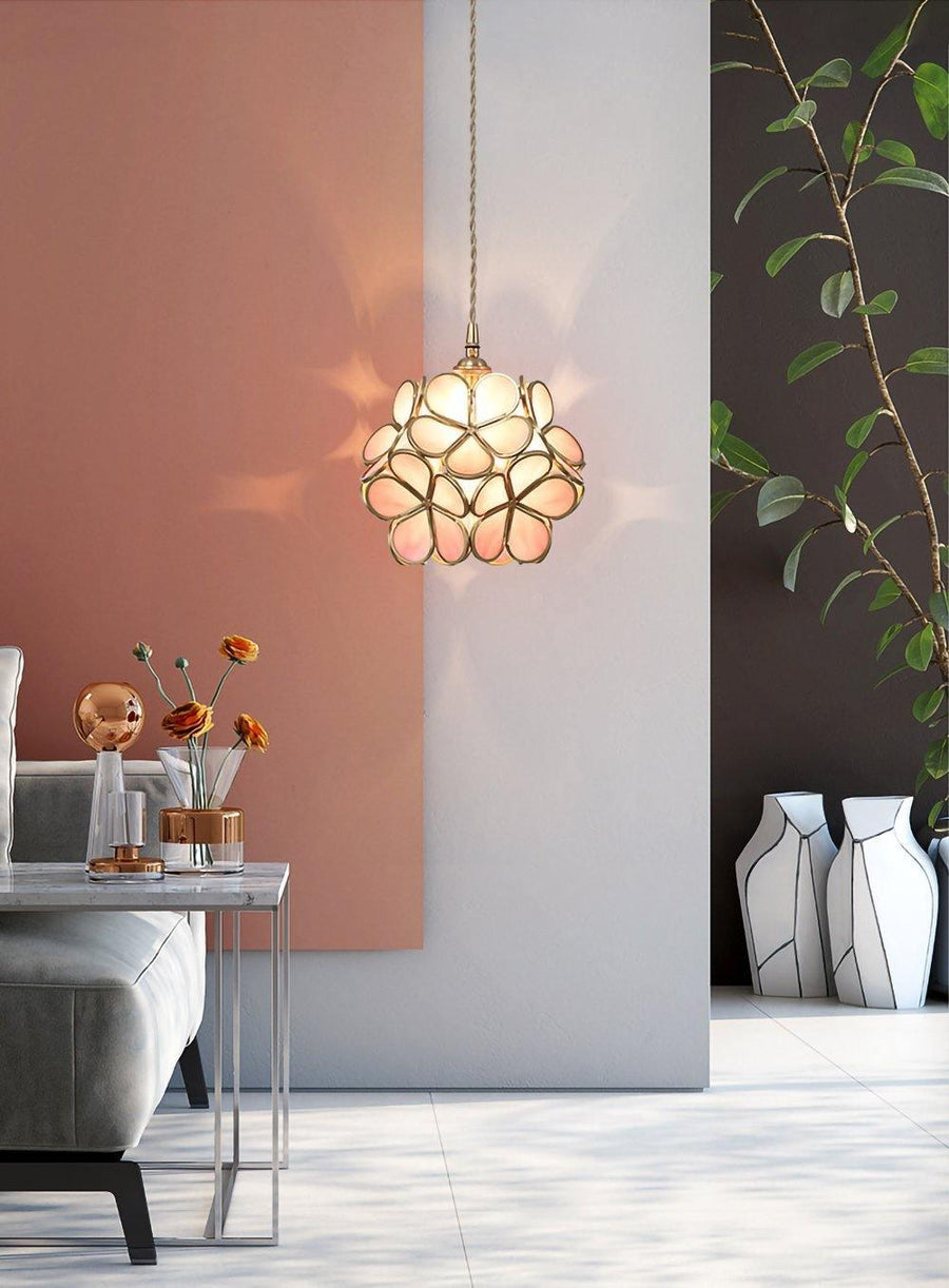 Glass Pendant Light with Petal Design-Lighting > Pendant Lights-casanuva-casanuva