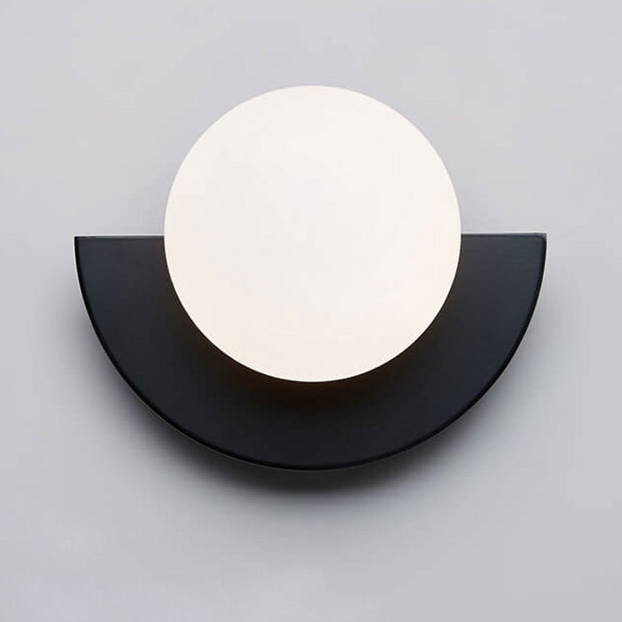 Glass Spherical Colorful Semicircle Wall Sconce Lamp 1-Light-Lighting > Wall Lights-casanuva-Black-100V-120V-Neutral Light (4000K)-casanuva