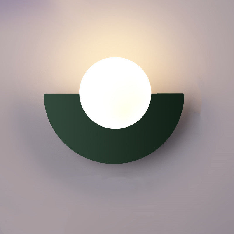 Glass Spherical Colorful Semicircle Wall Sconce Lamp 1-Light-Lighting > Wall Lights-casanuva-Dark Green-220V-240V-Warm Light (3000K)-casanuva