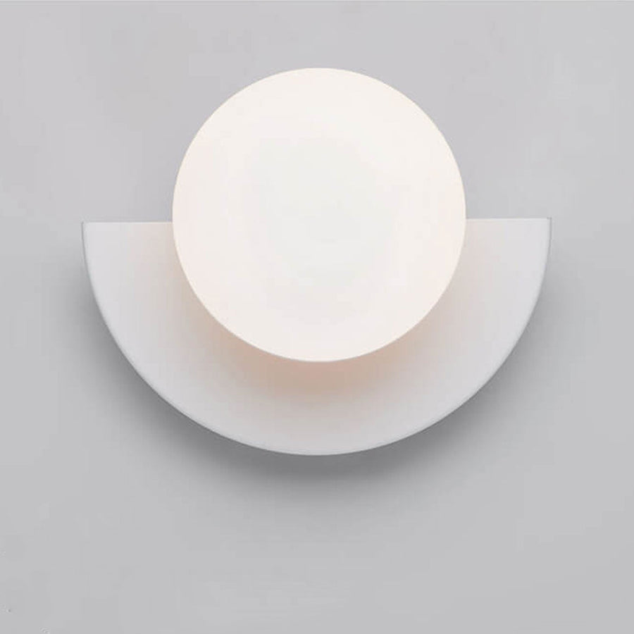 Glass Spherical Colorful Semicircle Wall Sconce Lamp 1-Light-Lighting > Wall Lights-casanuva-White-100V-120V-Warm Light (3000K)-casanuva