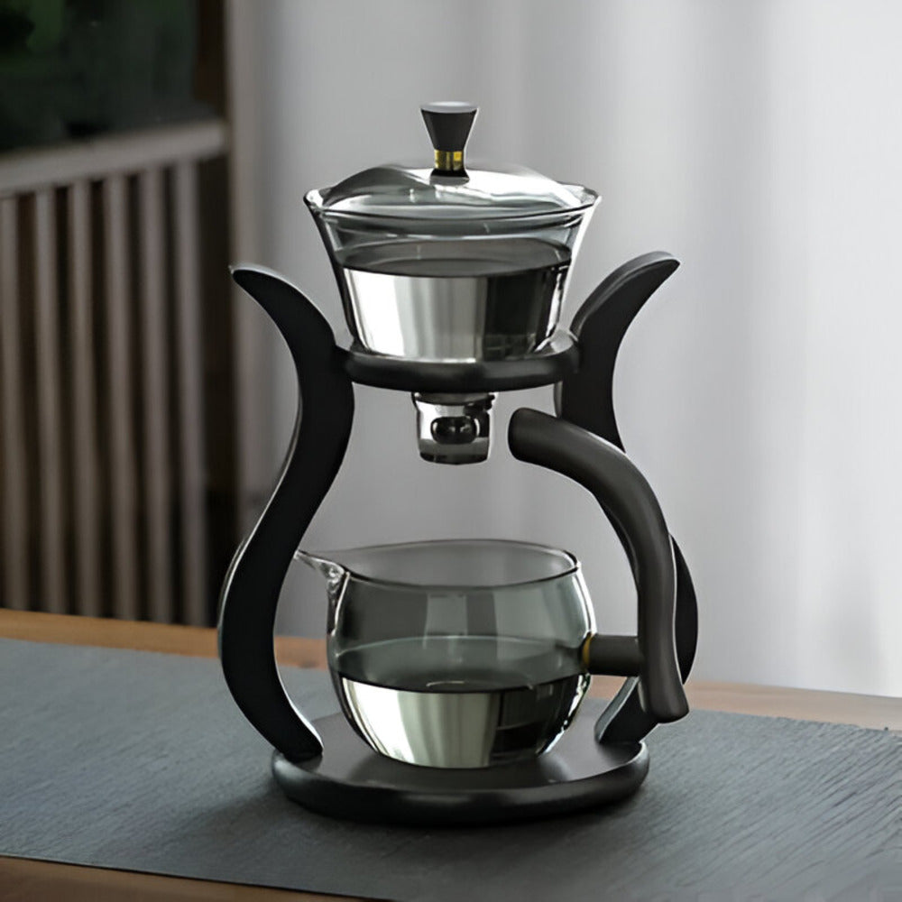 Glass Tea Drip Brewer with Wooden Stand and Magnetic Spout-Kitchen & Dining > Coffee & Tea-casanuva-casanuva