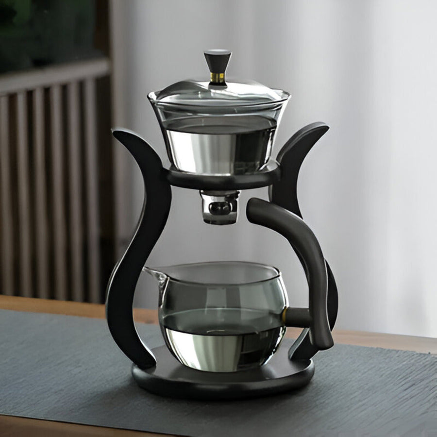 Glass Tea Drip Brewer with Wooden Stand and Magnetic Spout-Kitchen & Dining > Coffee & Tea-casanuva-casanuva