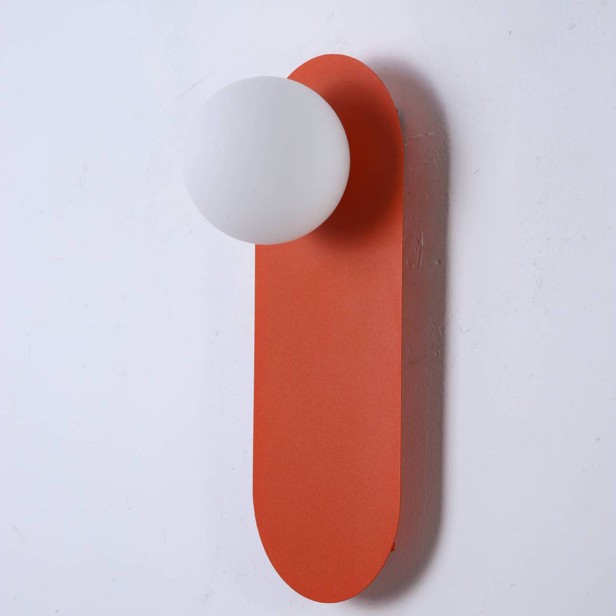 Glass Wall Sconce Lamp with Orange Ring 1-Light Nordic Minimalist Design-Lighting > Wall Lights-casanuva-casanuva