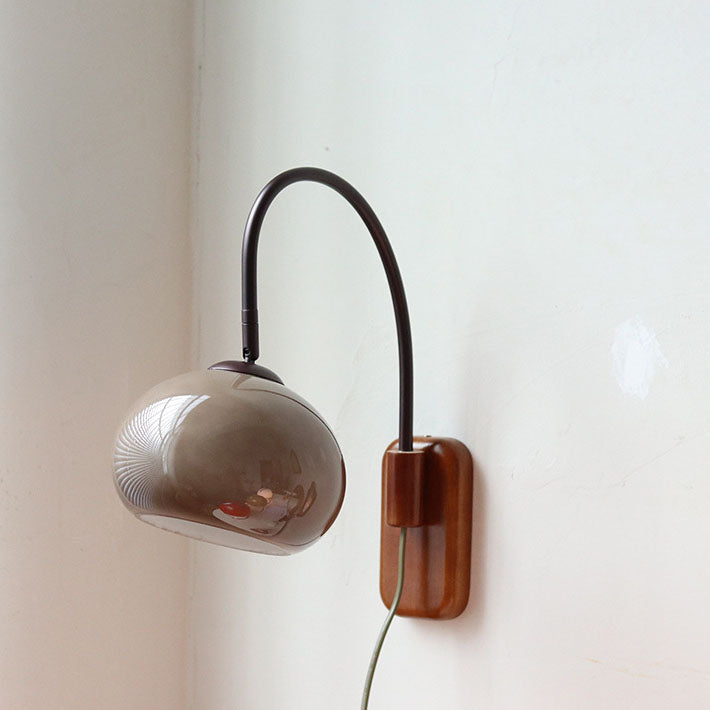 Glass and Solid Wood Wall Sconce Lamp 1-Light European Minimalist Design-Lighting > Wall Lights-casanuva-casanuva