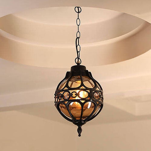 Globe Shape Waterproof Outdoor Pendant Light 1-Light Retro Industrial-Lighting > Outdoor Lighting-casanuva-casanuva
