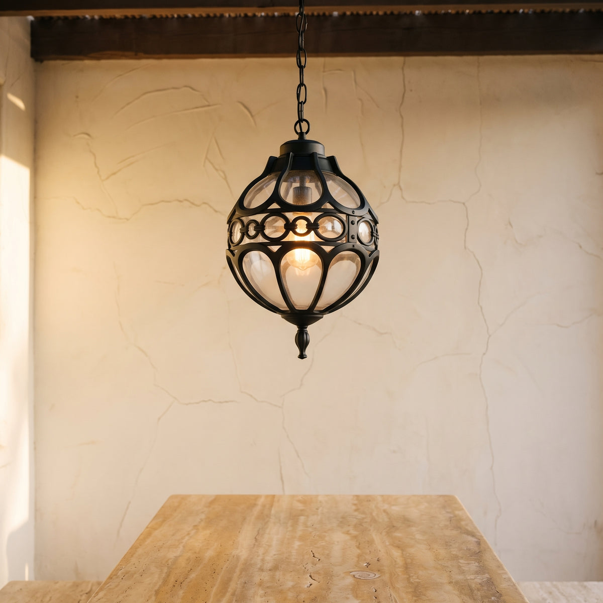 Globe Shape Waterproof Outdoor Pendant Light 1-Light Retro Industrial-Lighting > Outdoor Lighting-casanuva-casanuva
