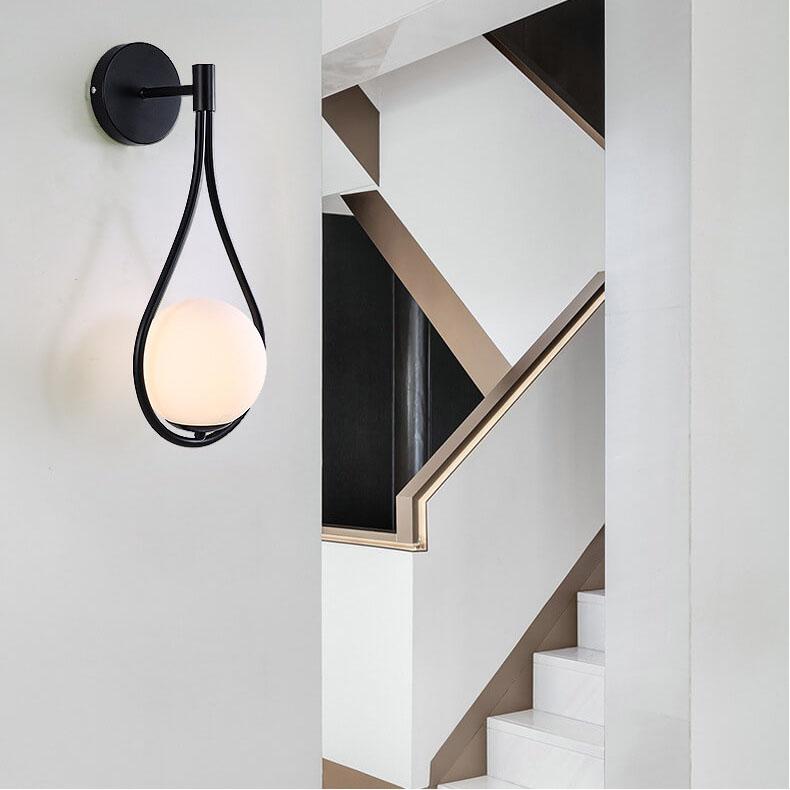 Globe Water Drop Shape 1-Light Wall Sconce Lamp-Lighting > Wall Lights-casanuva-casanuva
