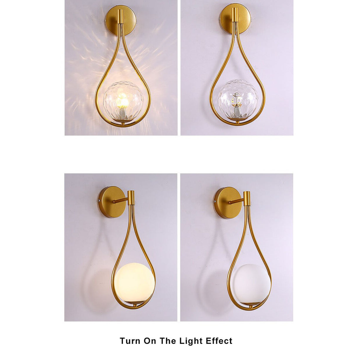 Globe Water Drop Shape 1-Light Wall Sconce Lamp-Lighting > Wall Lights-casanuva-casanuva