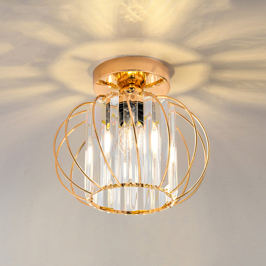 Globular Glass Pendant Light for Hallway-Lighting > Pendant Lights-casanuva-Ceiling Light-Gold-D16*H16cm-casanuva