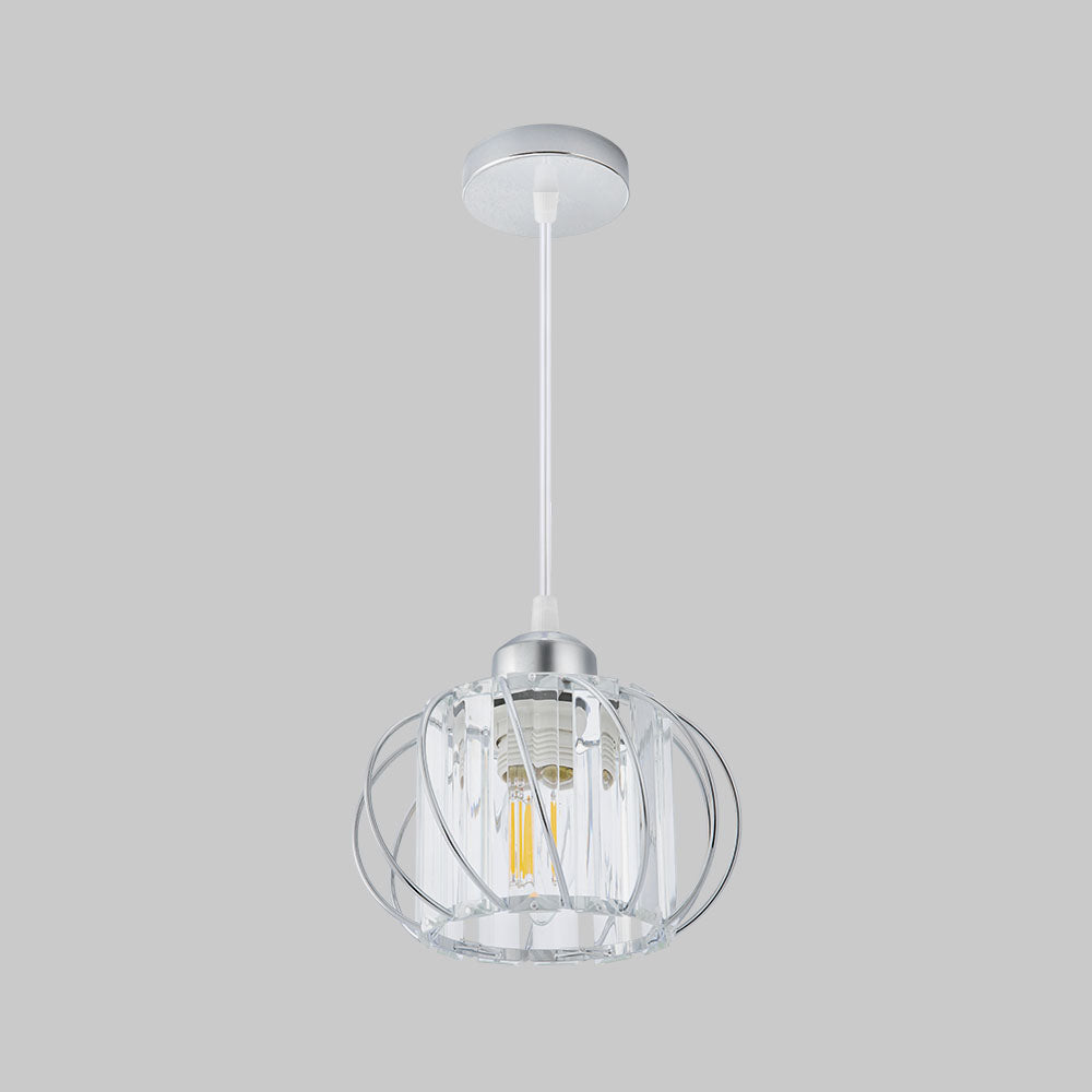 Globular Glass Pendant Light for Hallway-Lighting > Pendant Lights-casanuva-Pendant Light-Silver-D16*H16cm-casanuva