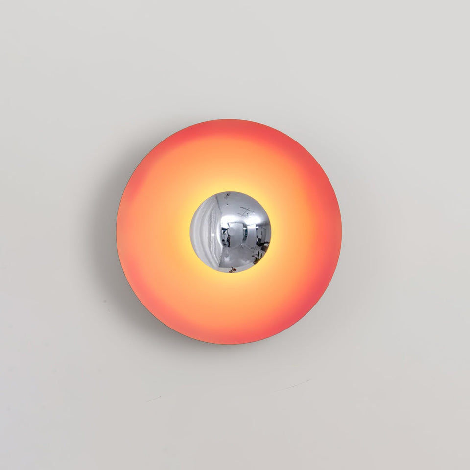 Glow Wall Light LED-Lighting > Wall Lights-casanuva-11.8" x H 11.8"-Orange & Chrome-Warm Light-casanuva