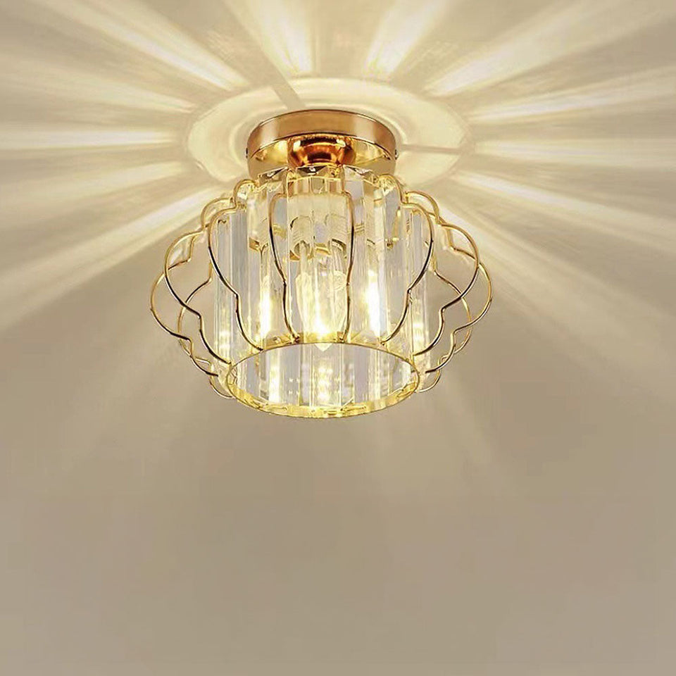 Gold Crystal Hallway Ceiling Light Fixture-Lighting > Ceiling Lights-casanuva-casanuva