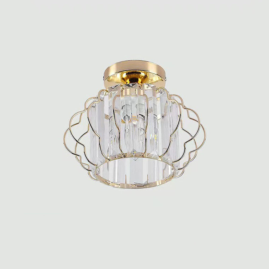 Gold Crystal Hallway Ceiling Light Fixture-Lighting > Ceiling Lights-casanuva-casanuva