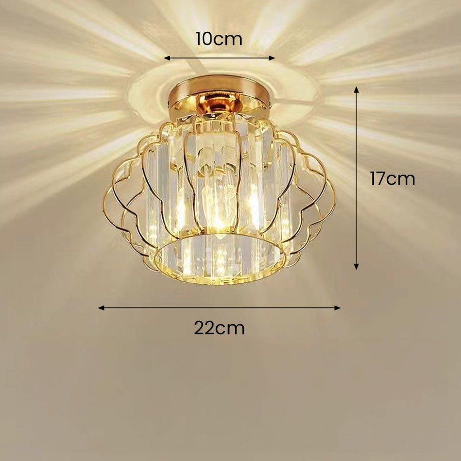 Gold Crystal Hallway Ceiling Light Fixture-Lighting > Ceiling Lights-casanuva-casanuva