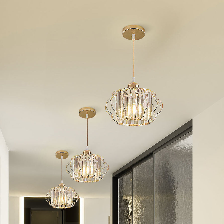 Gold Crystal Hallway Ceiling Light Fixture-Lighting > Ceiling Lights-casanuva-casanuva