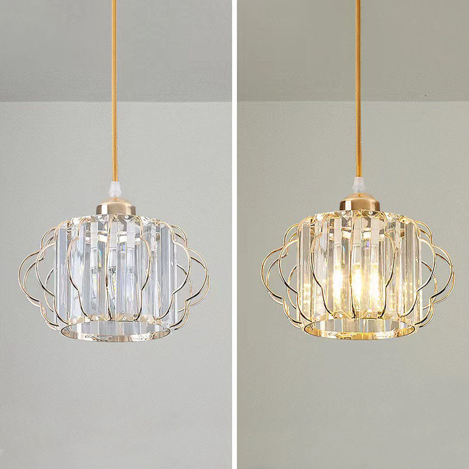 Gold Crystal Hallway Ceiling Light Fixture-Lighting > Ceiling Lights-casanuva-casanuva