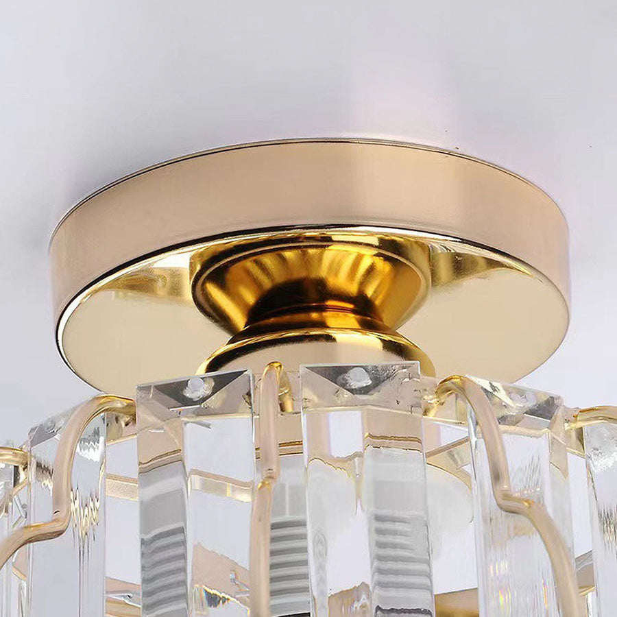 Gold Crystal Hallway Ceiling Light Fixture-Lighting > Ceiling Lights-casanuva-casanuva