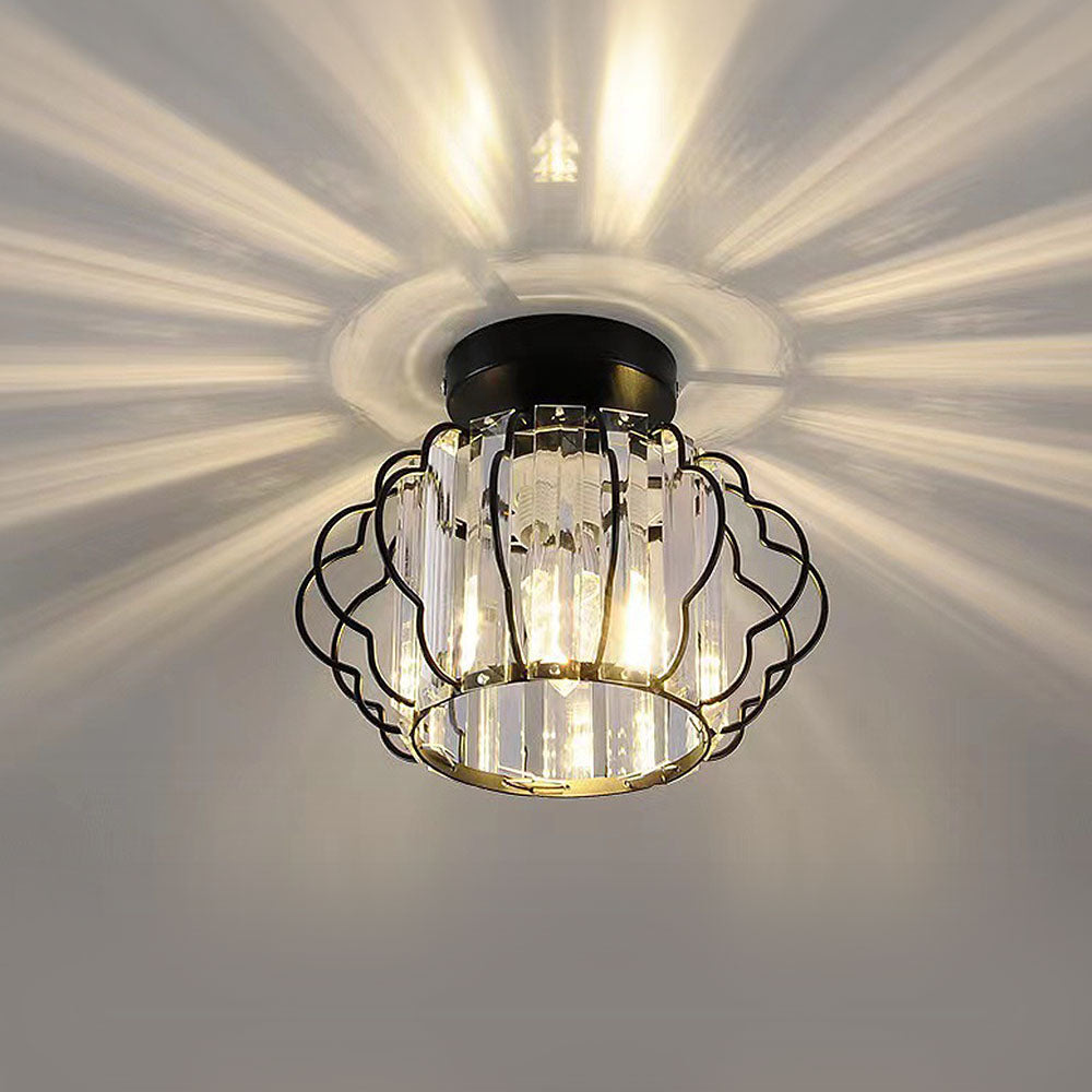 Gold Crystal Hallway Ceiling Light Fixture-Lighting > Ceiling Lights-casanuva-casanuva