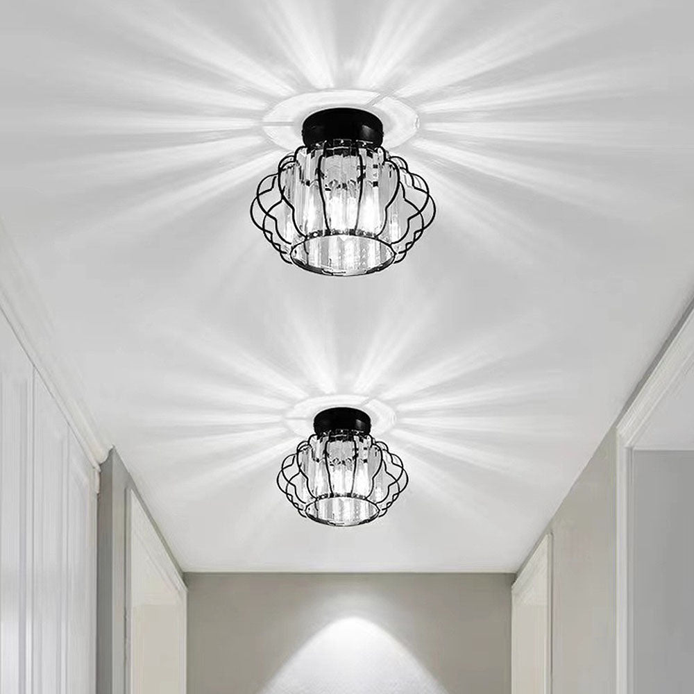 Gold Crystal Hallway Ceiling Light Fixture-Lighting > Ceiling Lights-casanuva-casanuva