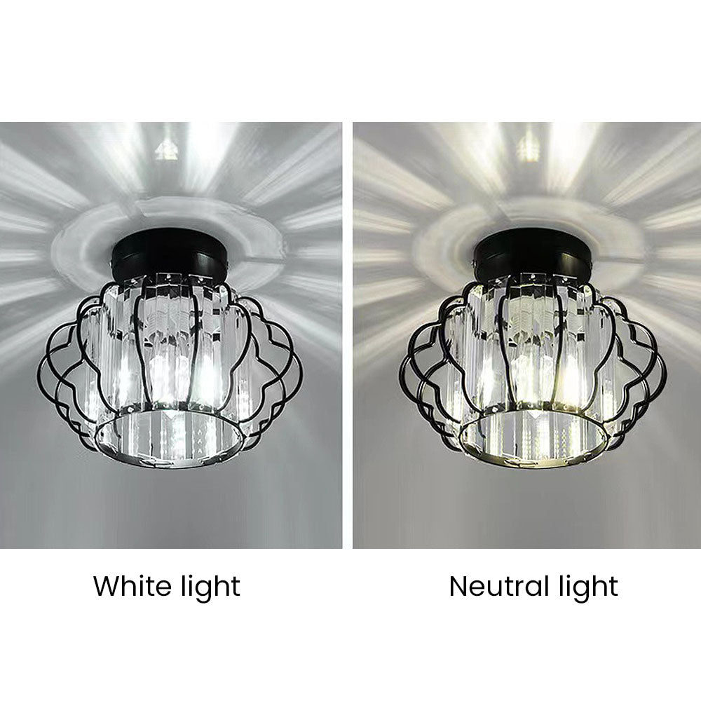 Gold Crystal Hallway Ceiling Light Fixture-Lighting > Ceiling Lights-casanuva-casanuva