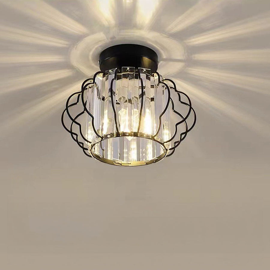 Gold Crystal Hallway Ceiling Light Fixture-Lighting > Ceiling Lights-casanuva-Black-Ceiling Light-D22*H17CM-casanuva
