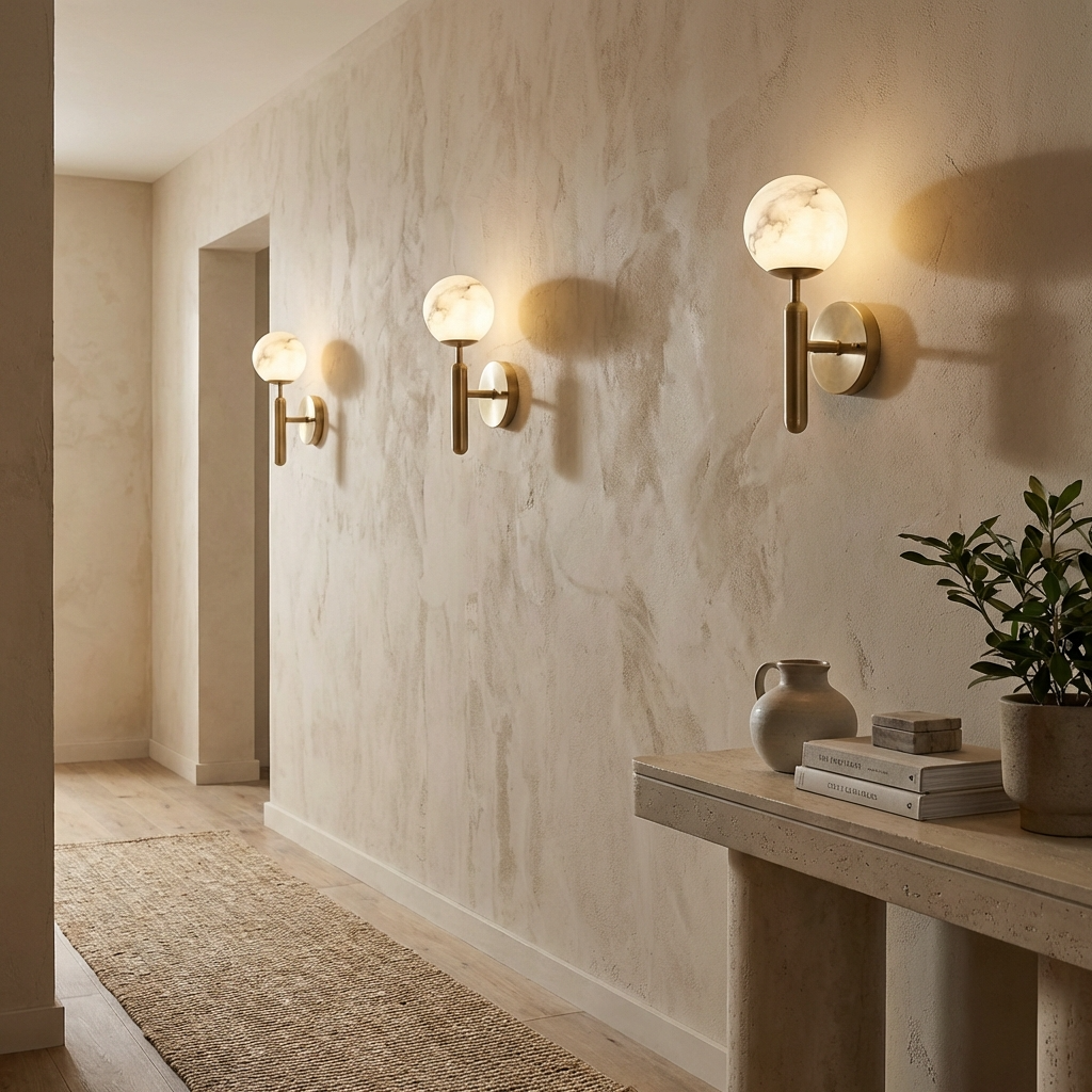 Gold Marble Wall Lamp-Lighting > Wall Lights-casanuva-casanuva