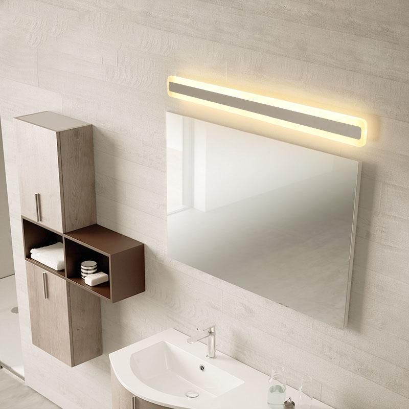 Gold Metal Long Bathroom Wall Mirror Light-Lighting > Wall Lights-casanuva-casanuva