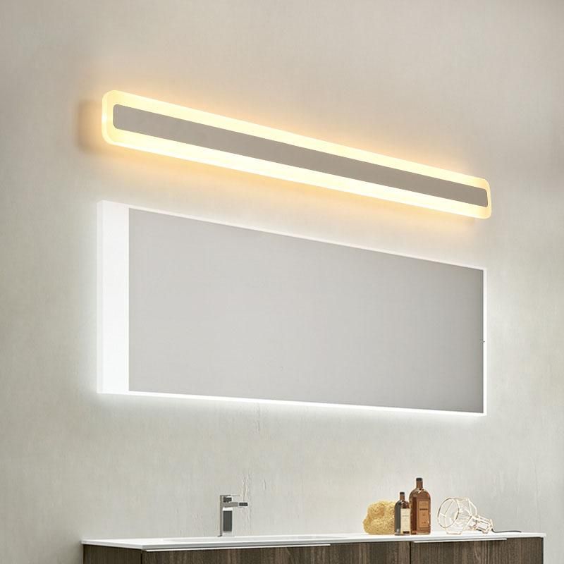 Gold Metal Long Bathroom Wall Mirror Light-Lighting > Wall Lights-casanuva-casanuva