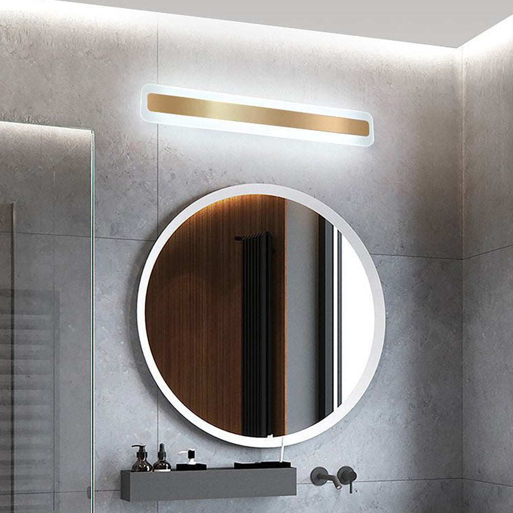 Gold Metal Long Bathroom Wall Mirror Light-Lighting > Wall Lights-casanuva-casanuva