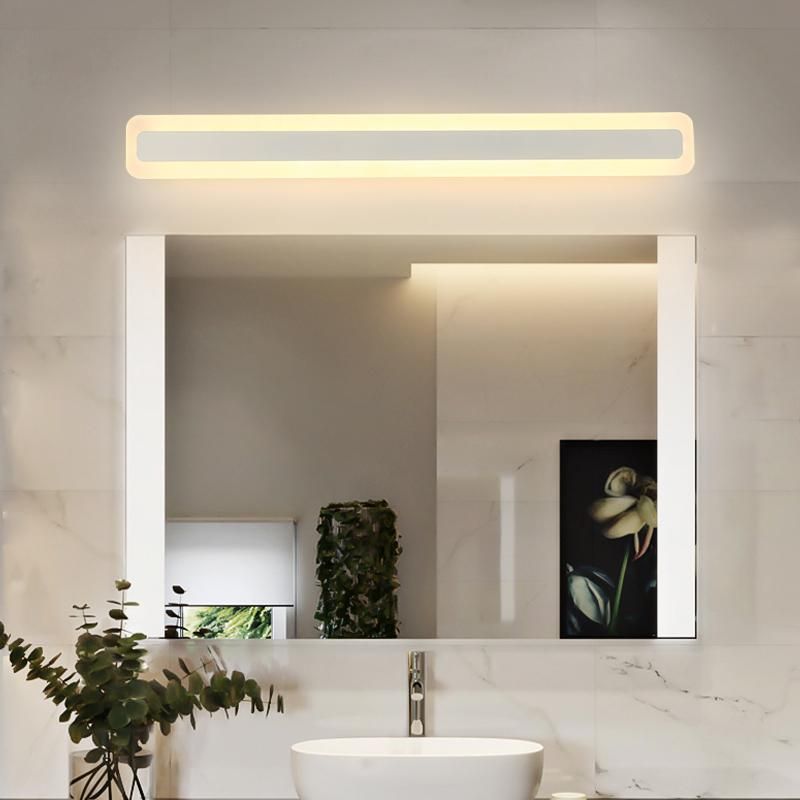 Gold Metal Long Bathroom Wall Mirror Light-Lighting > Wall Lights-casanuva-White-D40*H9CM-15W-White Light-casanuva
