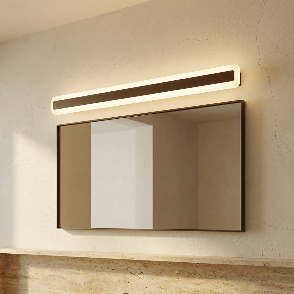 Gold Metal Long Bathroom Wall Mirror Light-Lighting > Wall Lights-casanuva-casanuva