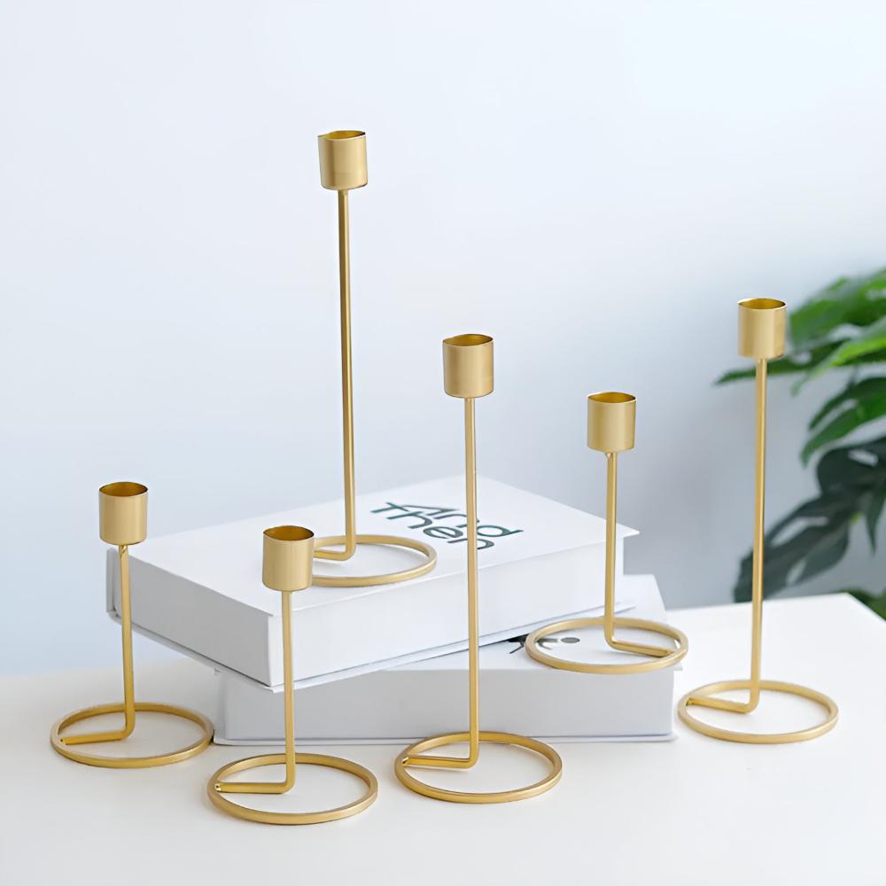 Golden Candle Holders for Romantic Ambiance-Home Decor > Candle Holders-casanuva-casanuva
