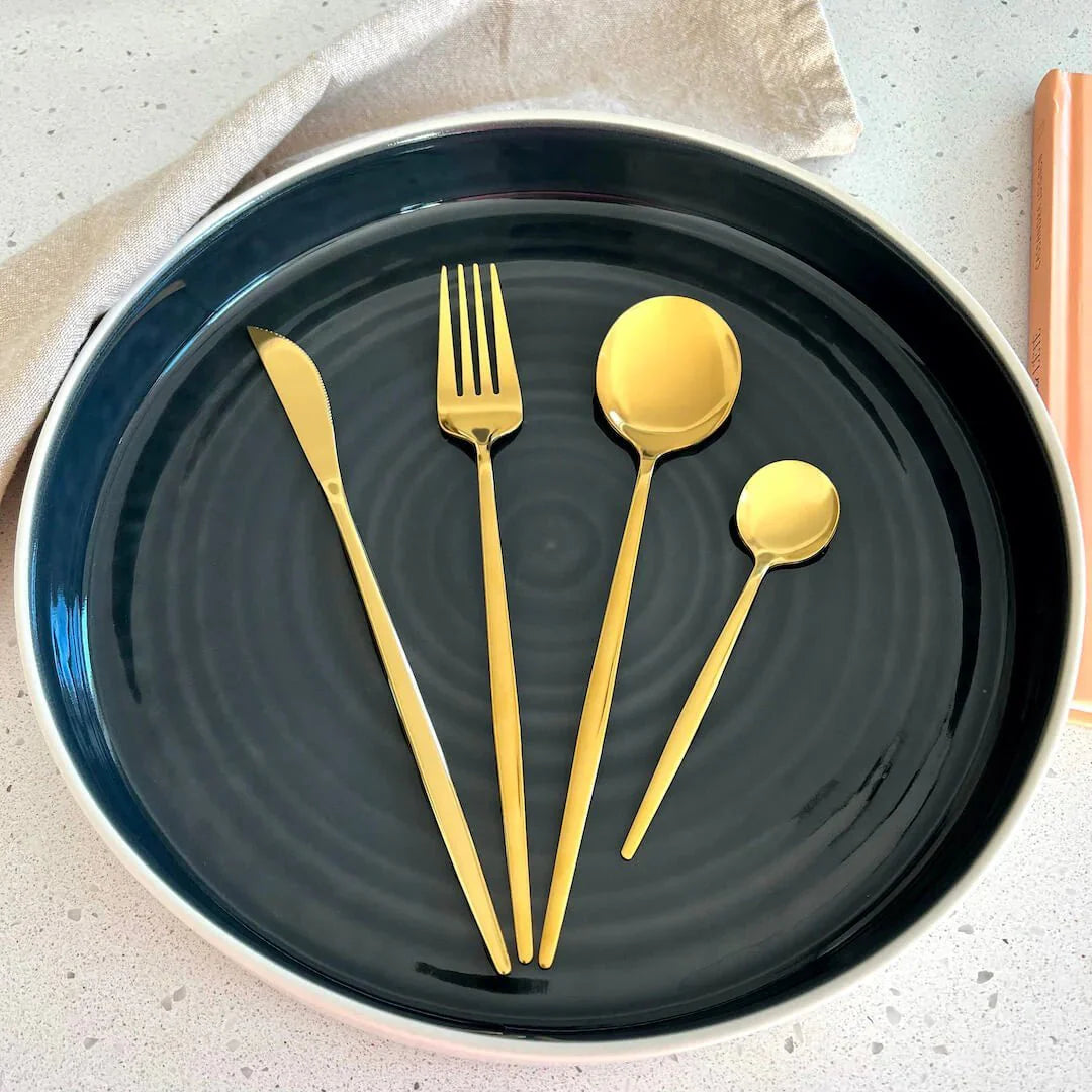 Golden Flatware Set 24 Pieces-Kitchen & Dining > Cutlery-casanuva-casanuva