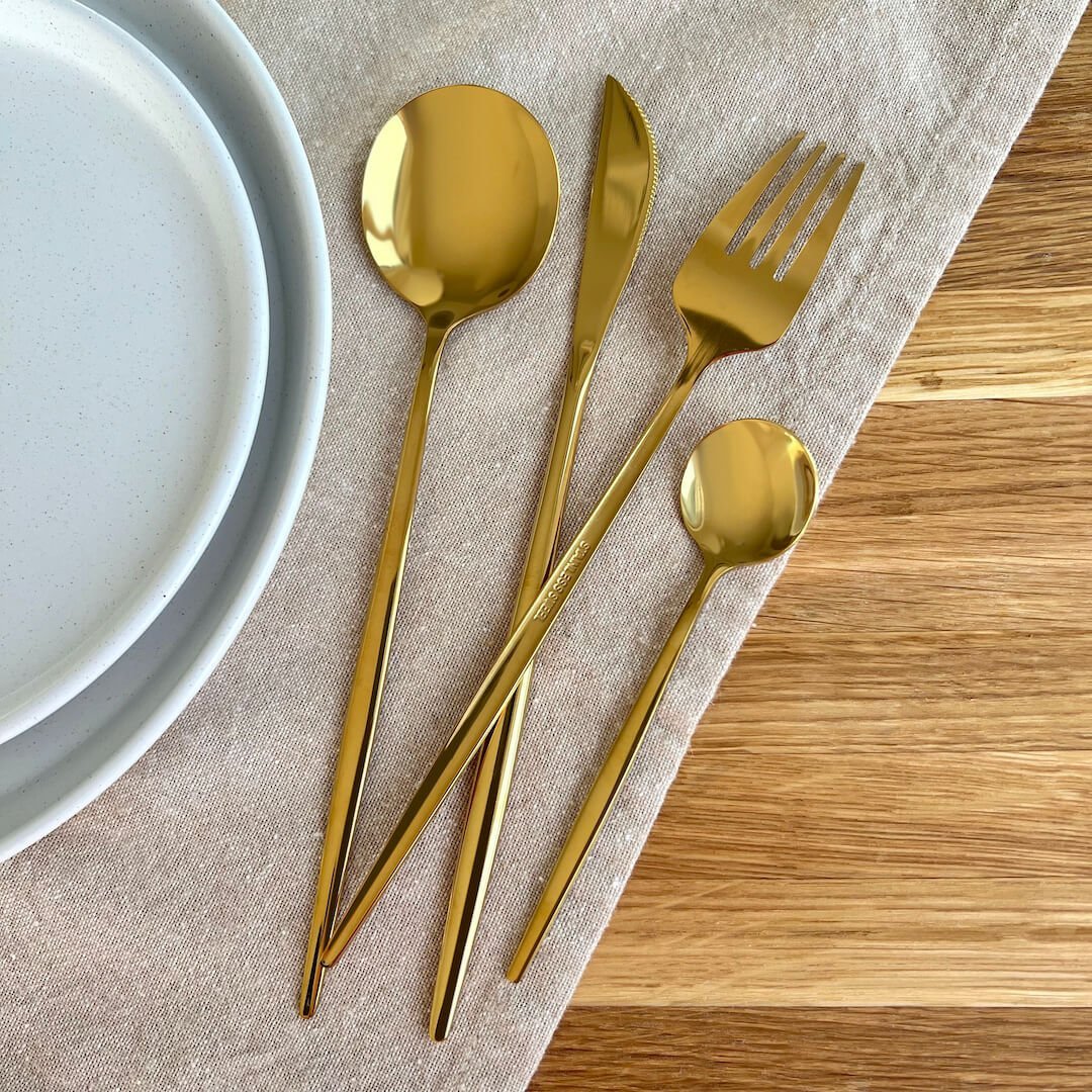 Golden Flatware Set 24 Pieces-Kitchen & Dining > Cutlery-casanuva-casanuva