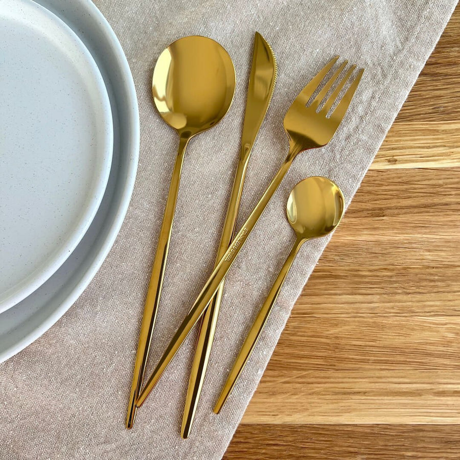 Golden Flatware Set 24 Pieces-Kitchen & Dining > Cutlery-casanuva-casanuva