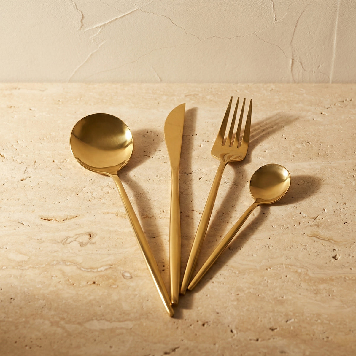 Golden Flatware Set 24 Pieces-Kitchen & Dining > Cutlery-casanuva-casanuva