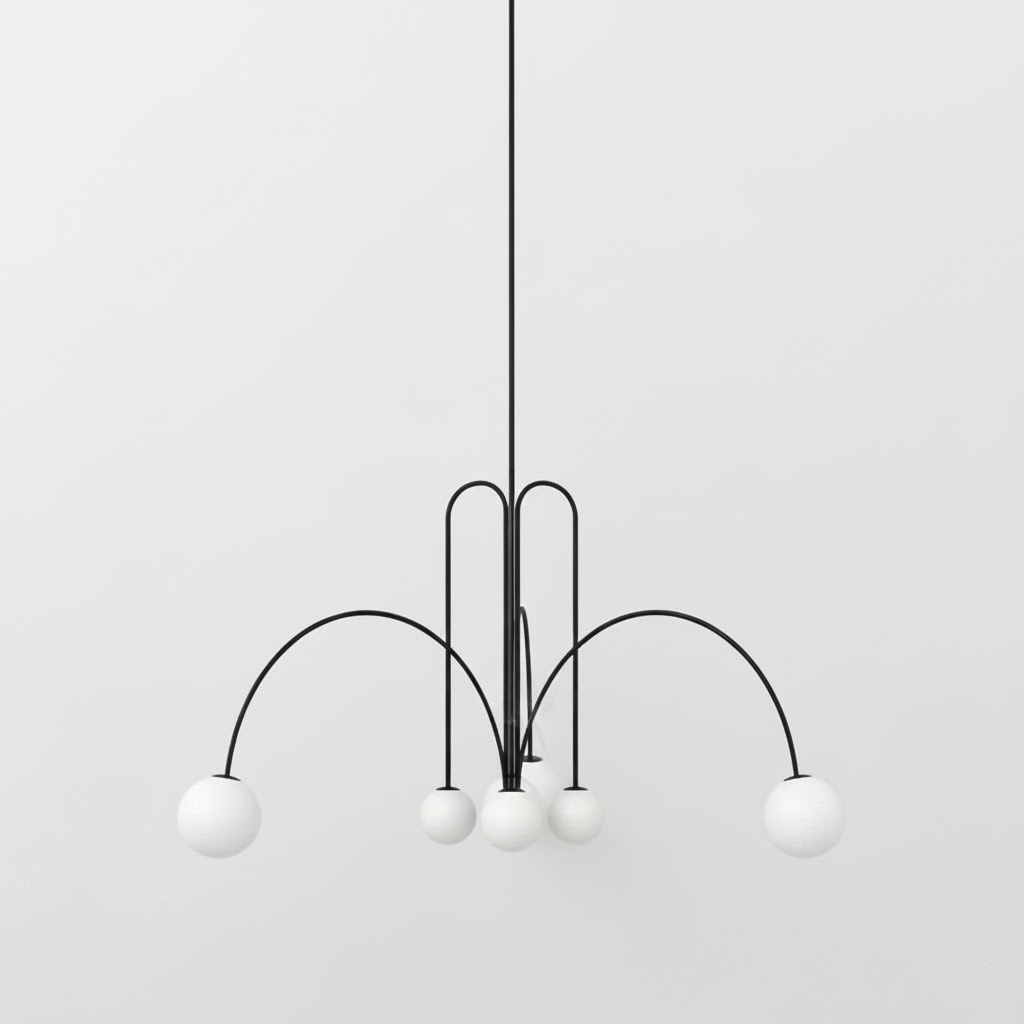 Gran Finale Pendant Light Modern Design-Lighting > Pendant Lights-casanuva-6 heads 80cmx50cm-Black-casanuva
