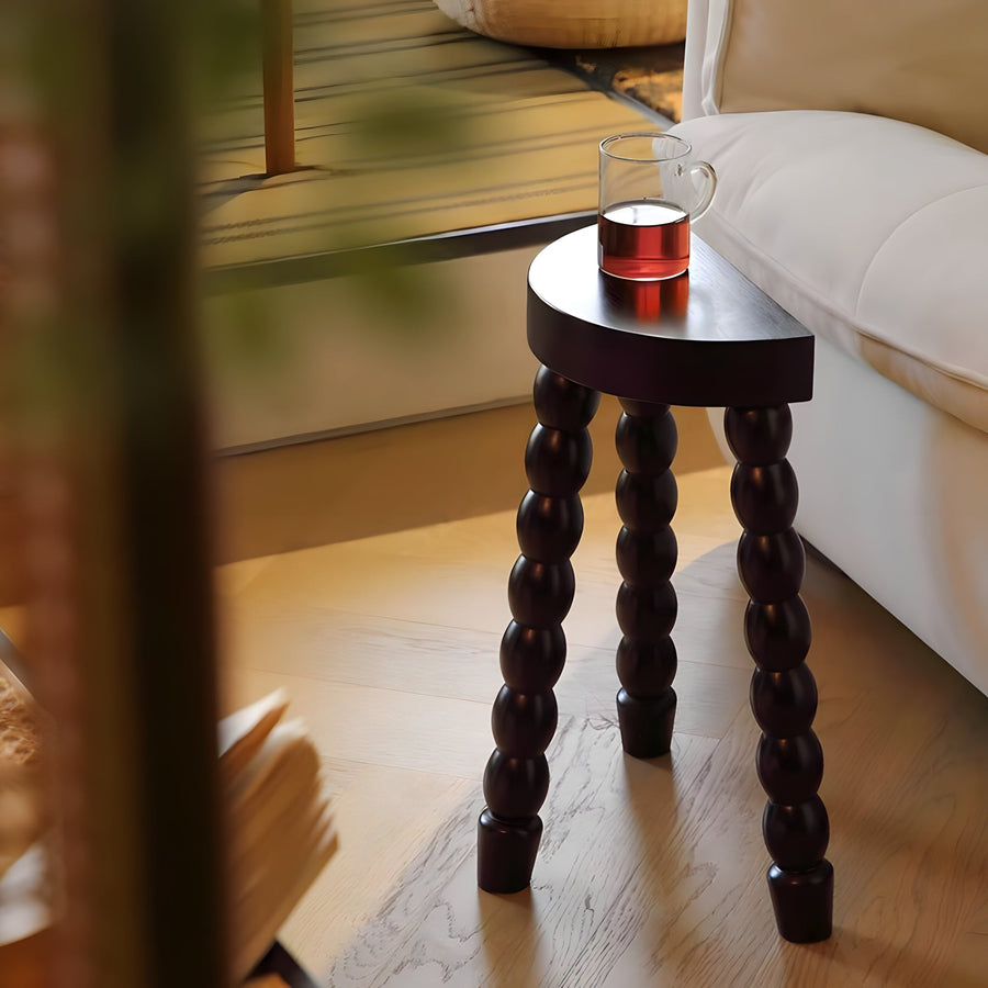 Half Moon Mini Table with Bubble Design-Furniture > Side Tables-casanuva-Black-casanuva