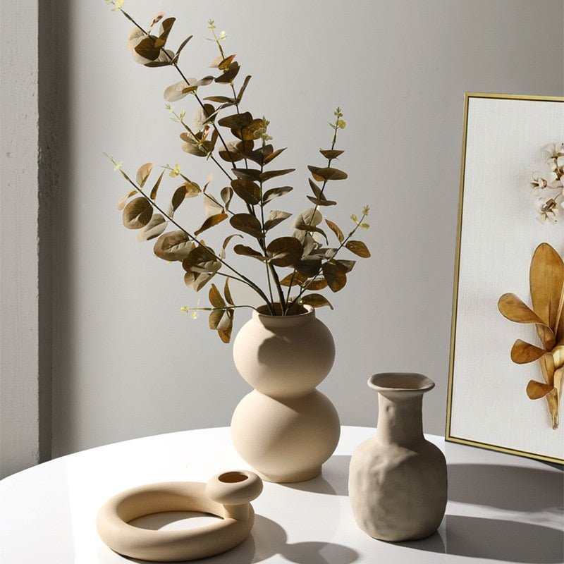 Handmade Ceramic Vase and Candle Holders Set-Home Decor > Candle Holders-casanuva-casanuva