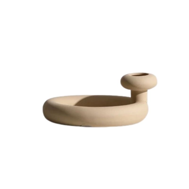 Handmade Ceramic Vase and Candle Holders Set-Home Decor > Candle Holders-casanuva-Abstract Dish-casanuva