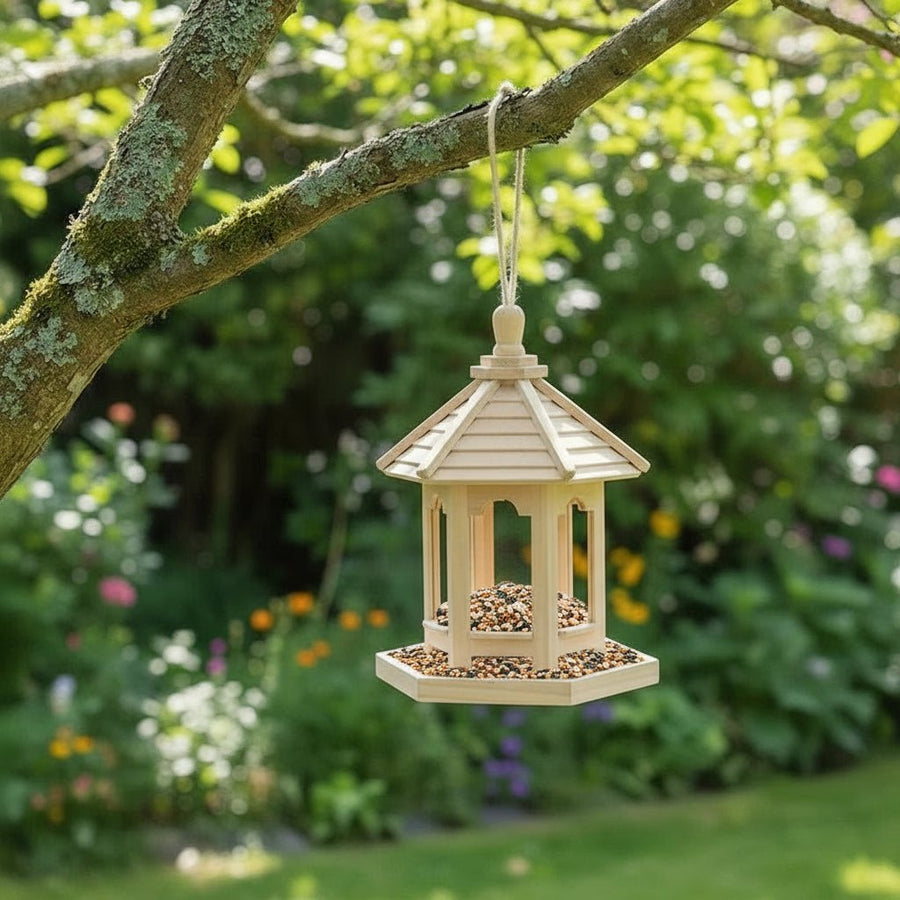 Handmade Wooden Birdhouse with Integrated Water System-Home Decor > Decorative Accessories-casanuva-casanuva