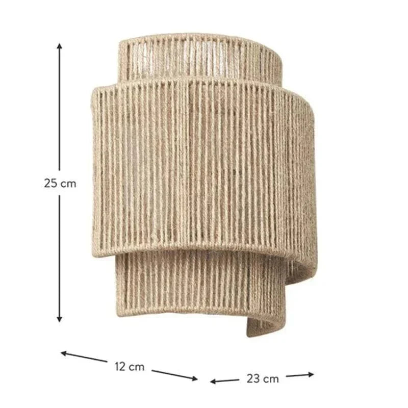 Handwoven Rattan Bamboo Wall Light Fixture-Lighting > Wall Lights-casanuva-casanuva