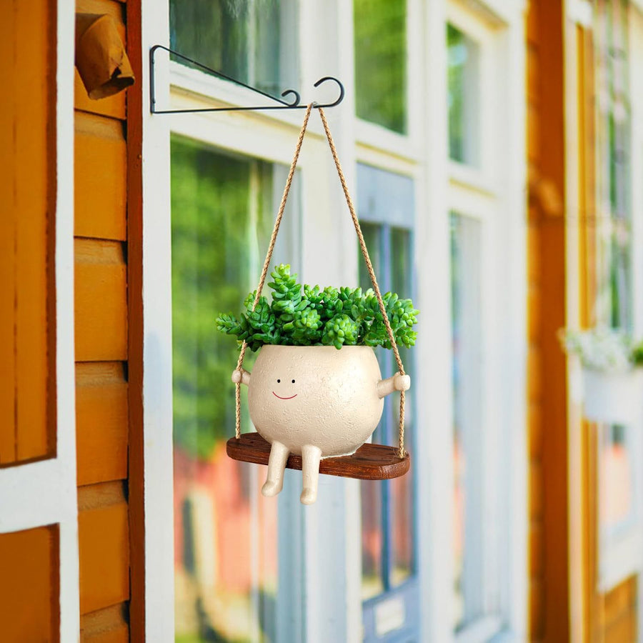 Hanging Resin Smiley Flower Pot for Balcony and Garden-Home Decor > Decorative Accessories-casanuva-casanuva