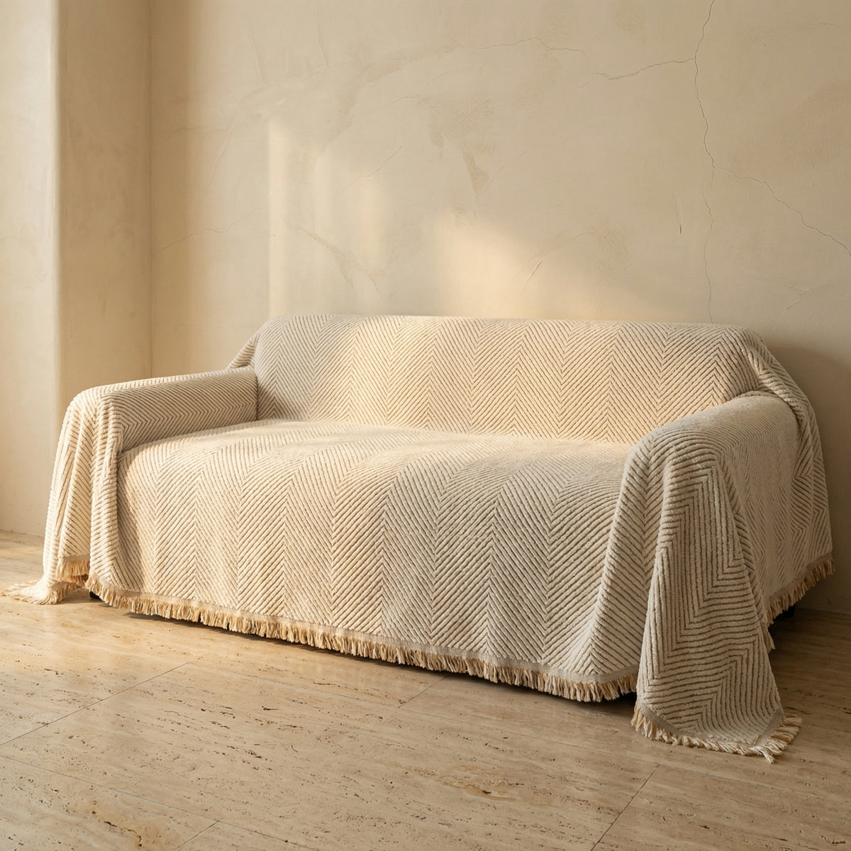 Herringbone Sofa Cover Washable Stretch Fabric-Covers & Textiles > Sofa Covers-casanuva-casanuva