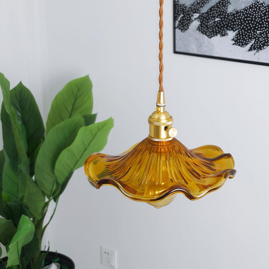 Hibiscus Flower Glass Pendant Light-Lighting > Pendant Lights-casanuva-casanuva